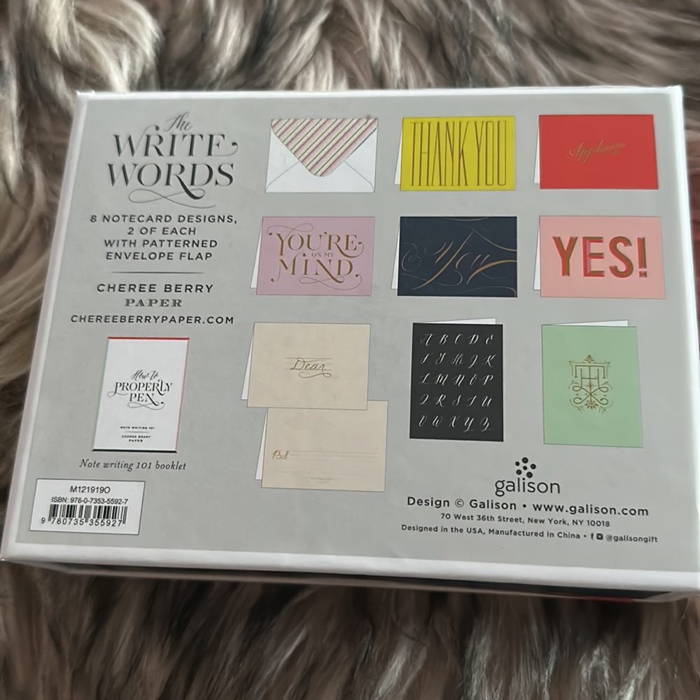 Galison The Write Words 16 Notecards